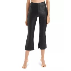 Leather Cropped Flare Leggings